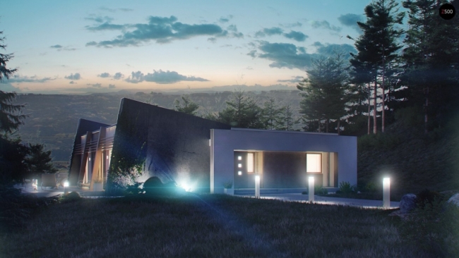  Zx106 Функциональный одноэтажный дом исключительного современного дизайна.